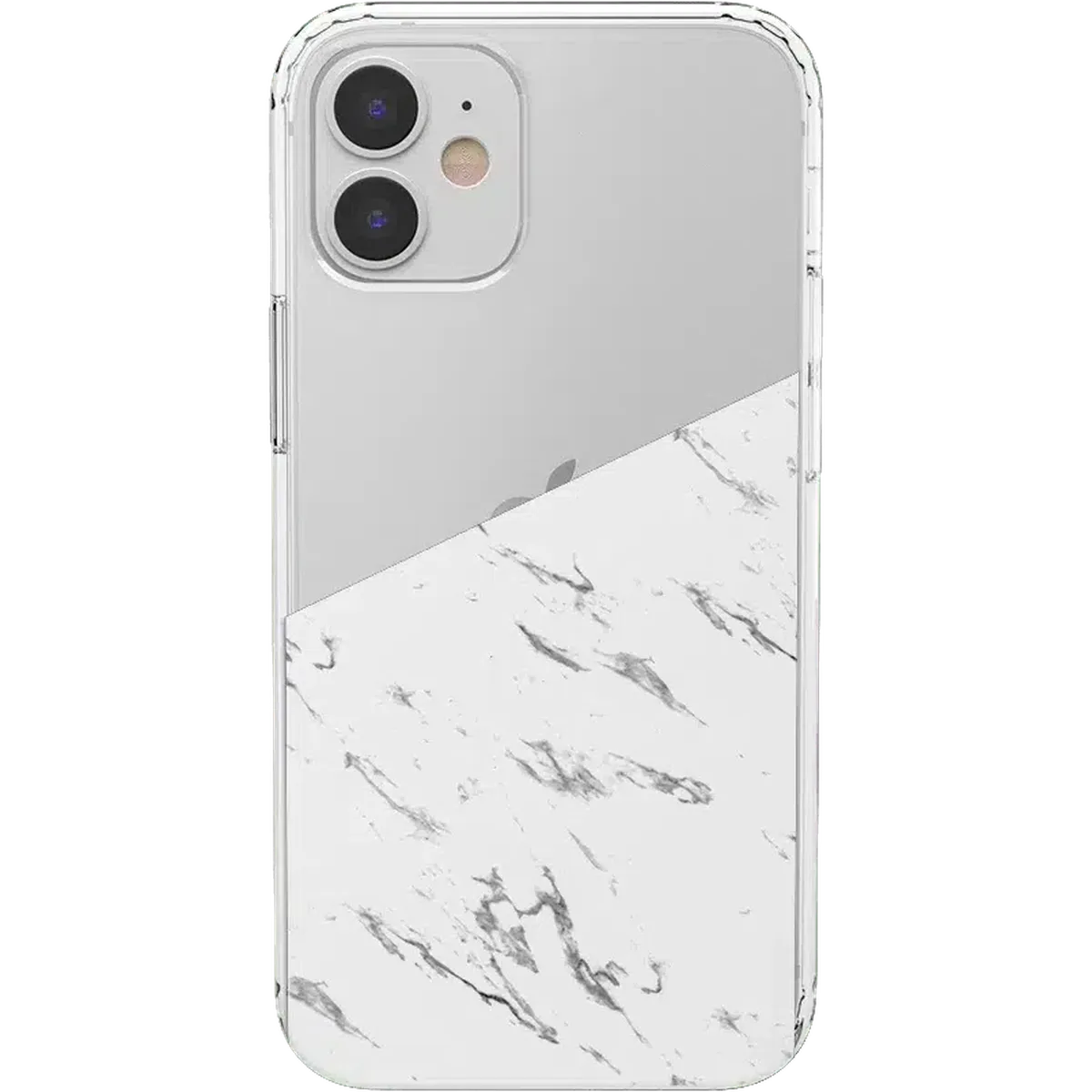 Let's Split | Half White Clear Marble Case iPhone Case get.casely Classic iPhone 12