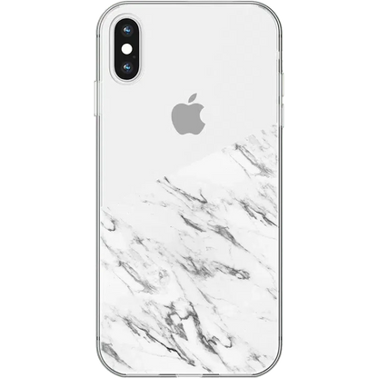 Let's Split | Half White Clear Marble Case iPhone Case get.casely Classic iPhone X / XS