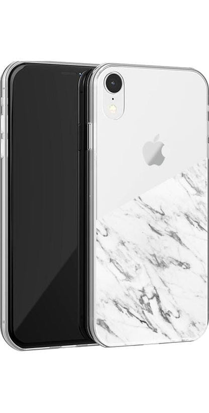 Let's Split | Half White Clear Marble Case iPhone Case get.casely