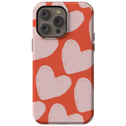 The Valentine's Collection | Red Painted Hearts Case Phone Case Casetry Essential + MagSafe® iPhone 14 Pro Max