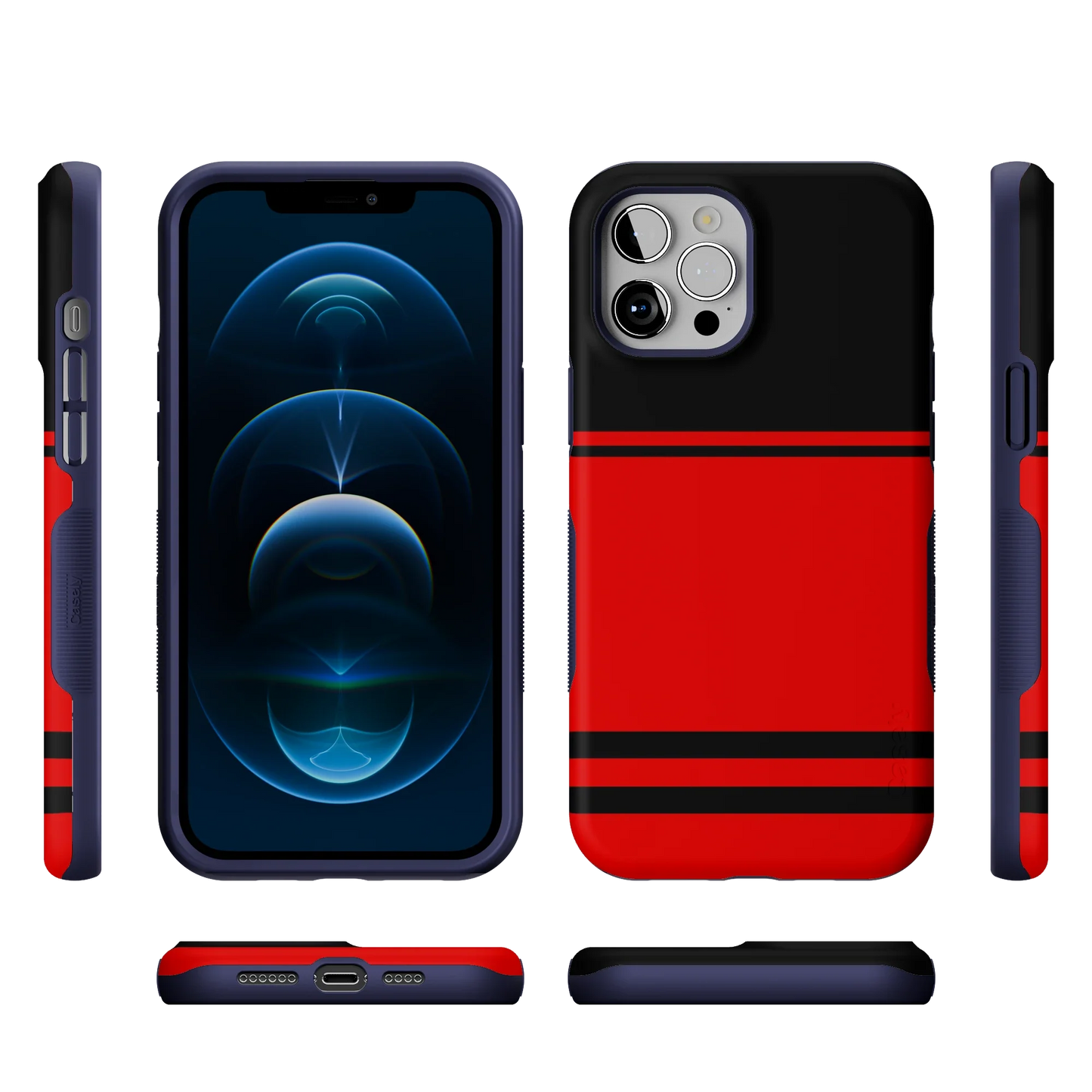 Storm Warning | Black & Red Stripes Case