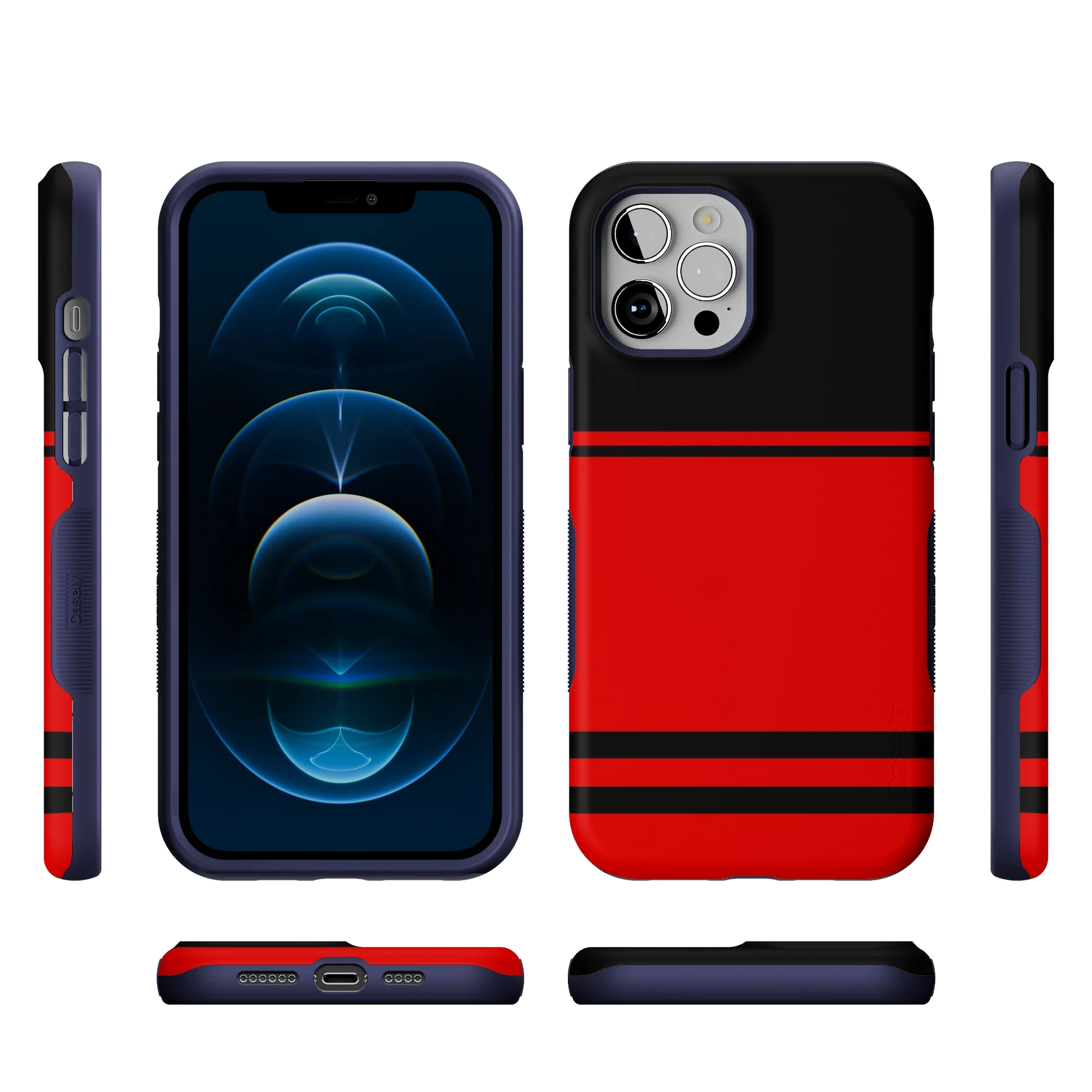 Storm Warning | Black & Red Stripes Case