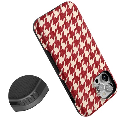Scarlet Stitch | Red Houndstooth Case