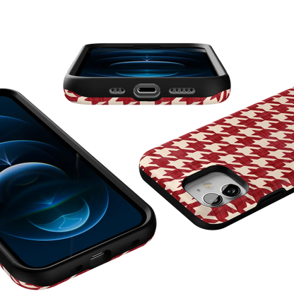 Scarlet Stitch | Red Houndstooth Case