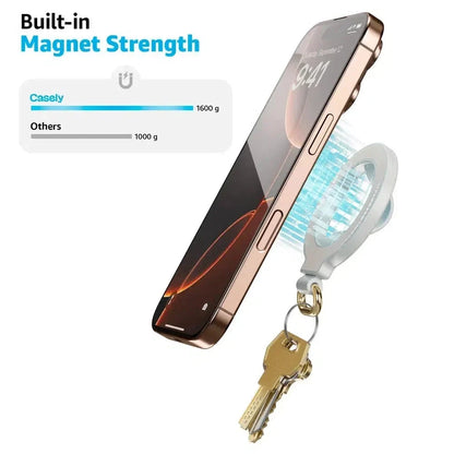 MagRing+ | Bone White Magnetic Adjustable Phone Ring with Keychain MagRing+ get.casely