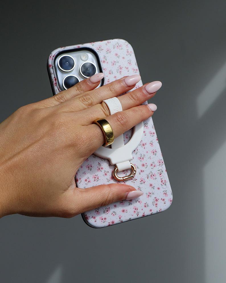 MagRing+ | Bone White Magnetic Adjustable Phone Ring with Keychain MagRing+ get.casely