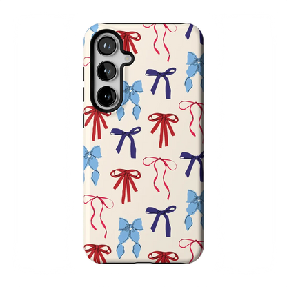 American Girlie | Red White & Blue Bows Case - Galaxy S24 Plus
