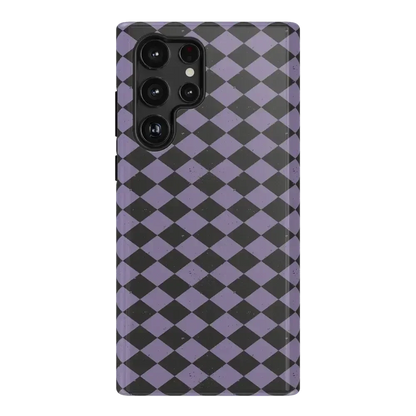 Midnight Hex | Purple Checkered Case Phone Case get.casely Essential Galaxy S22 Ultra
