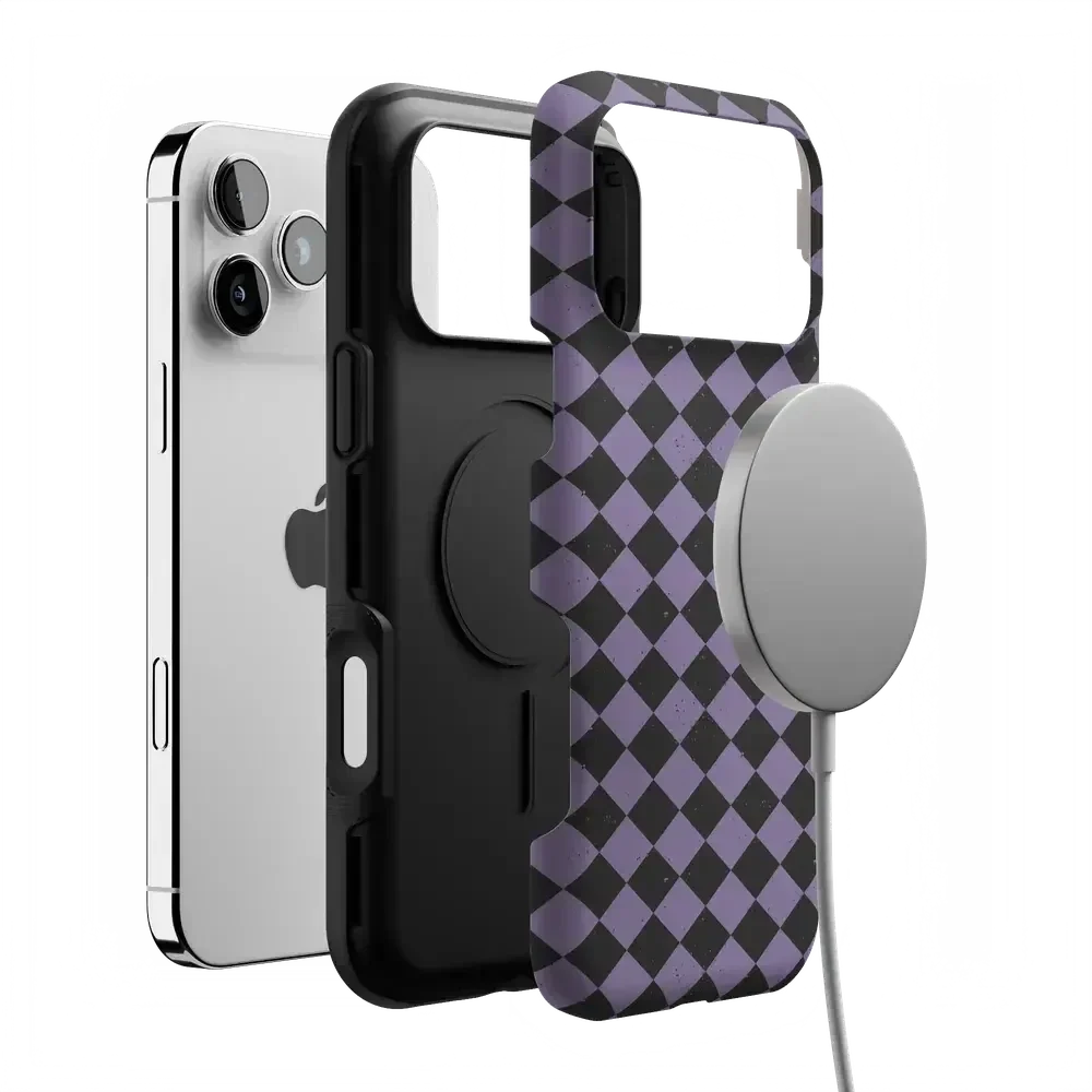 Midnight Hex | Purple Checkered Case Phone Case get.casely
