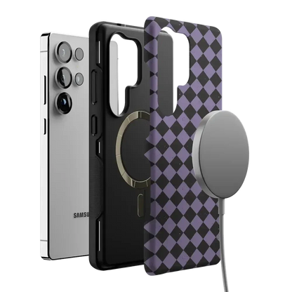 Midnight Hex | Purple Checkered Case Phone Case get.casely