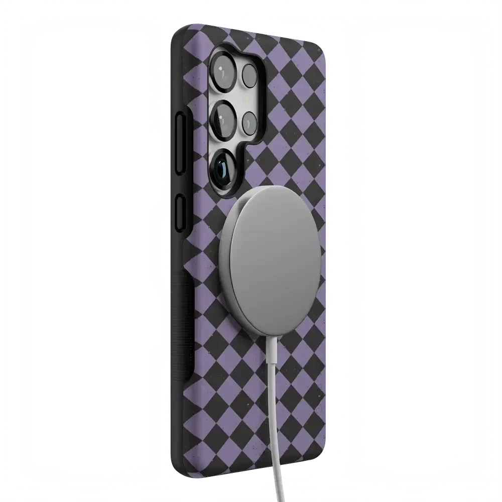 Midnight Hex | Purple Checkered Case Phone Case get.casely