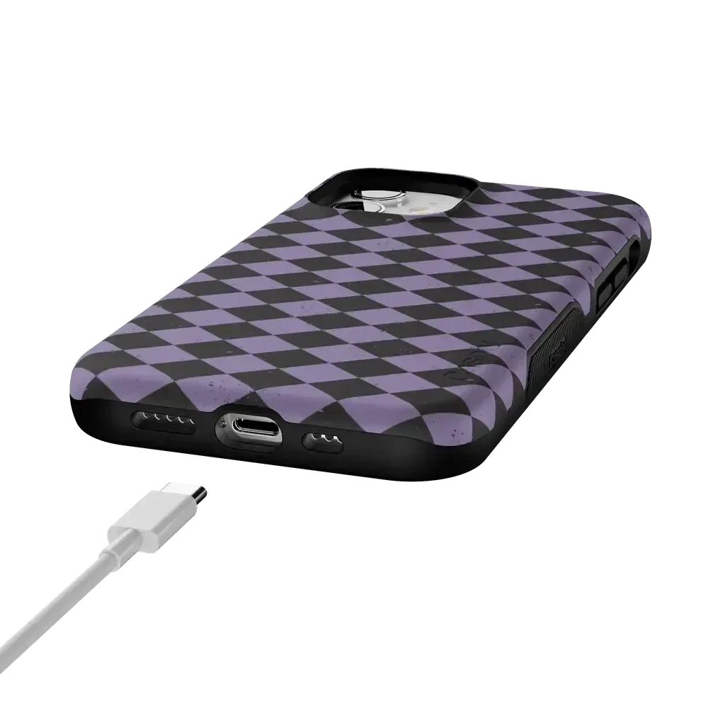 Midnight Hex | Purple Checkered Case Phone Case get.casely