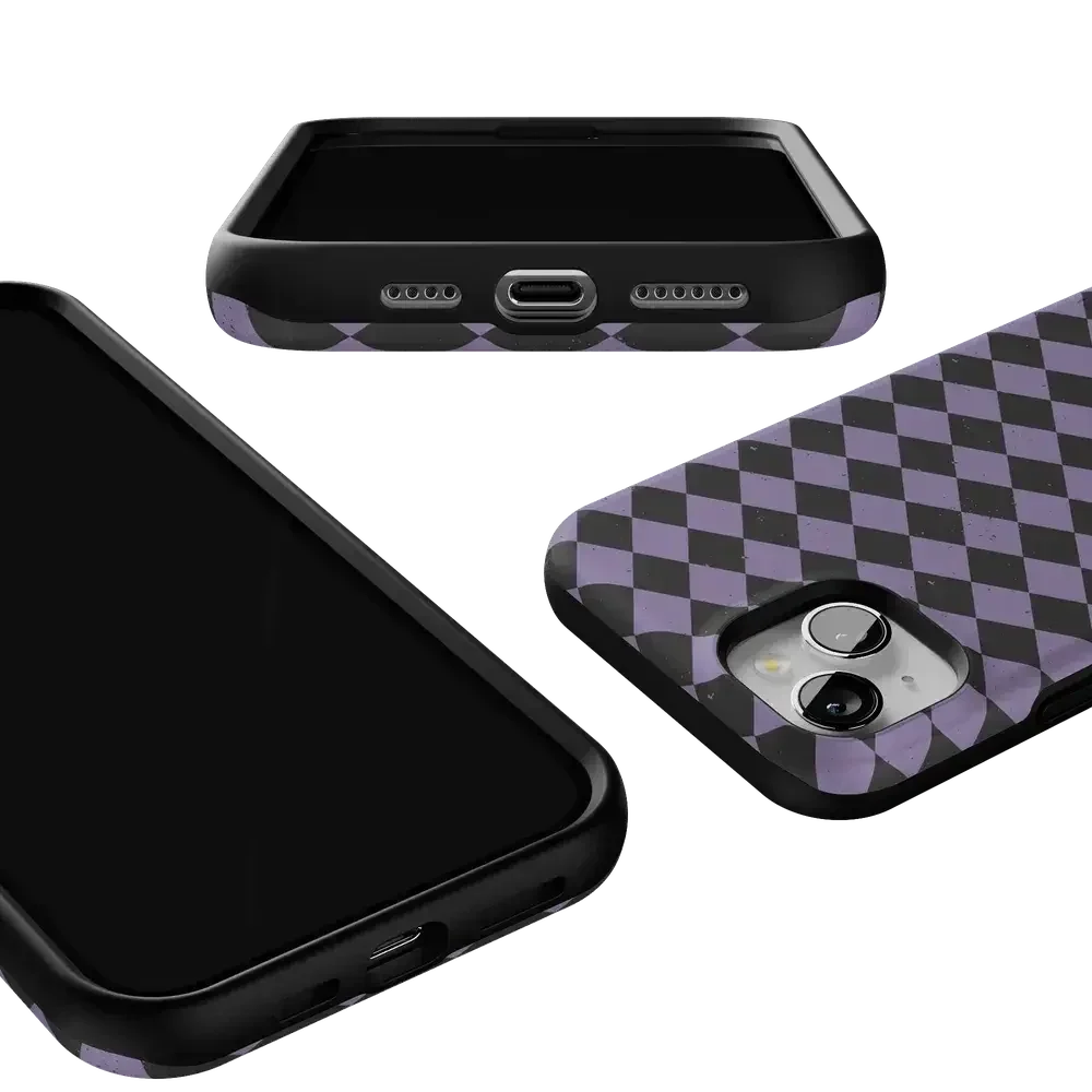 Midnight Hex | Purple Checkered Case Phone Case get.casely