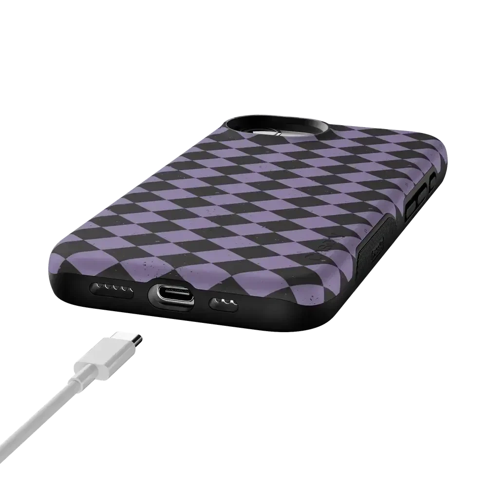 Midnight Hex | Purple Checkered Case Phone Case get.casely