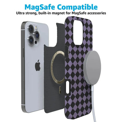 Midnight Hex | Purple Checkered Case Phone Case get.casely