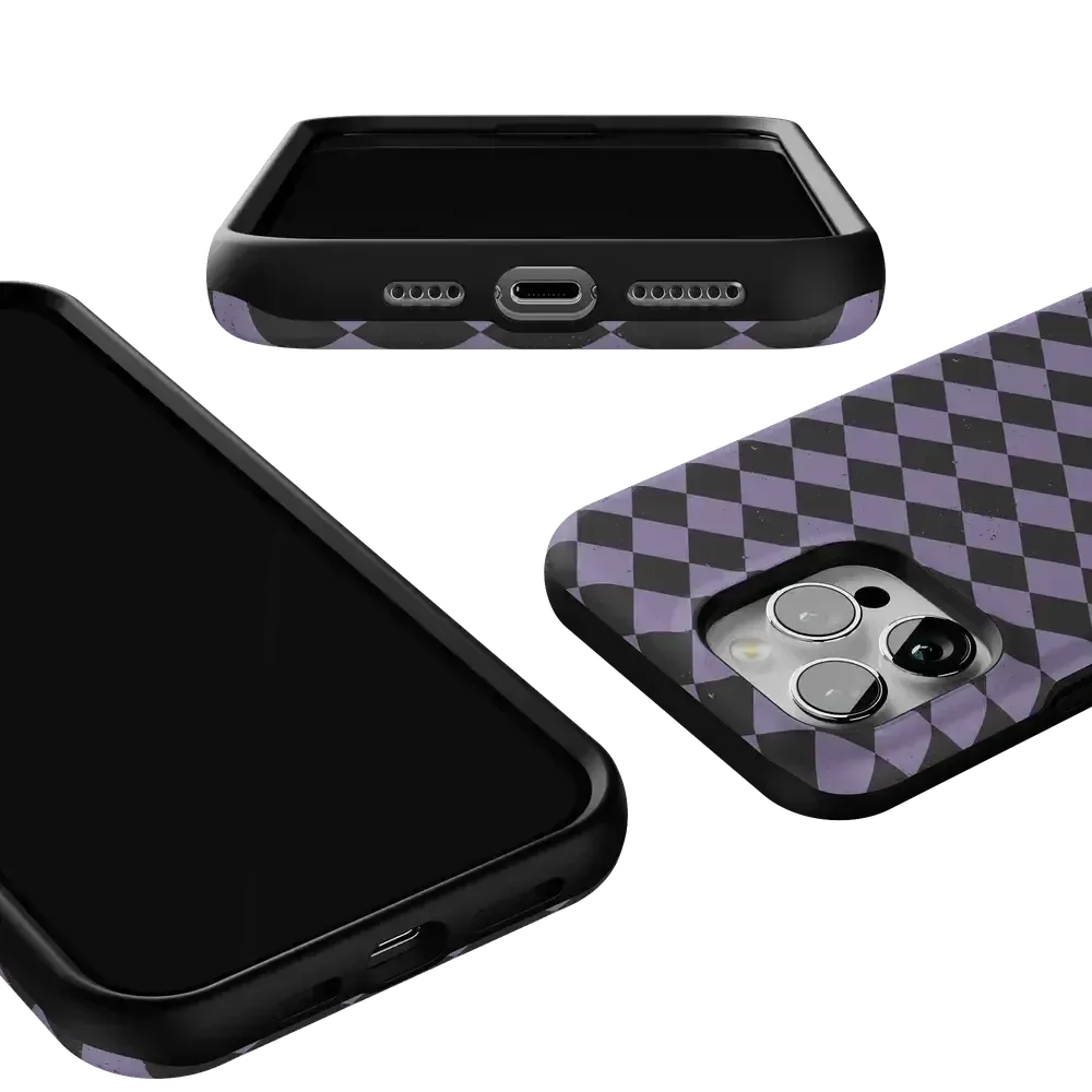 Midnight Hex | Purple Checkered Case Phone Case get.casely