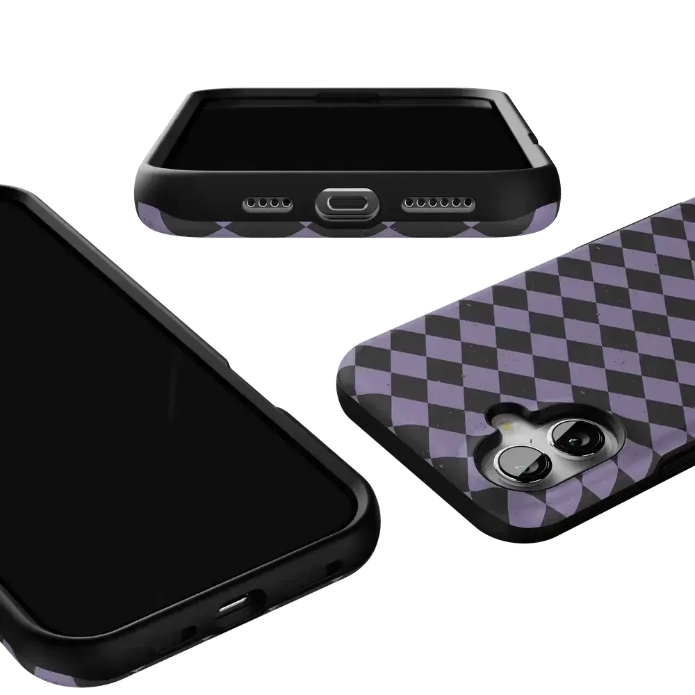 Midnight Hex | Purple Checkered Case Phone Case get.casely