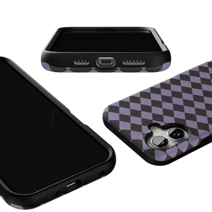 Midnight Hex | Purple Checkered Case Phone Case get.casely