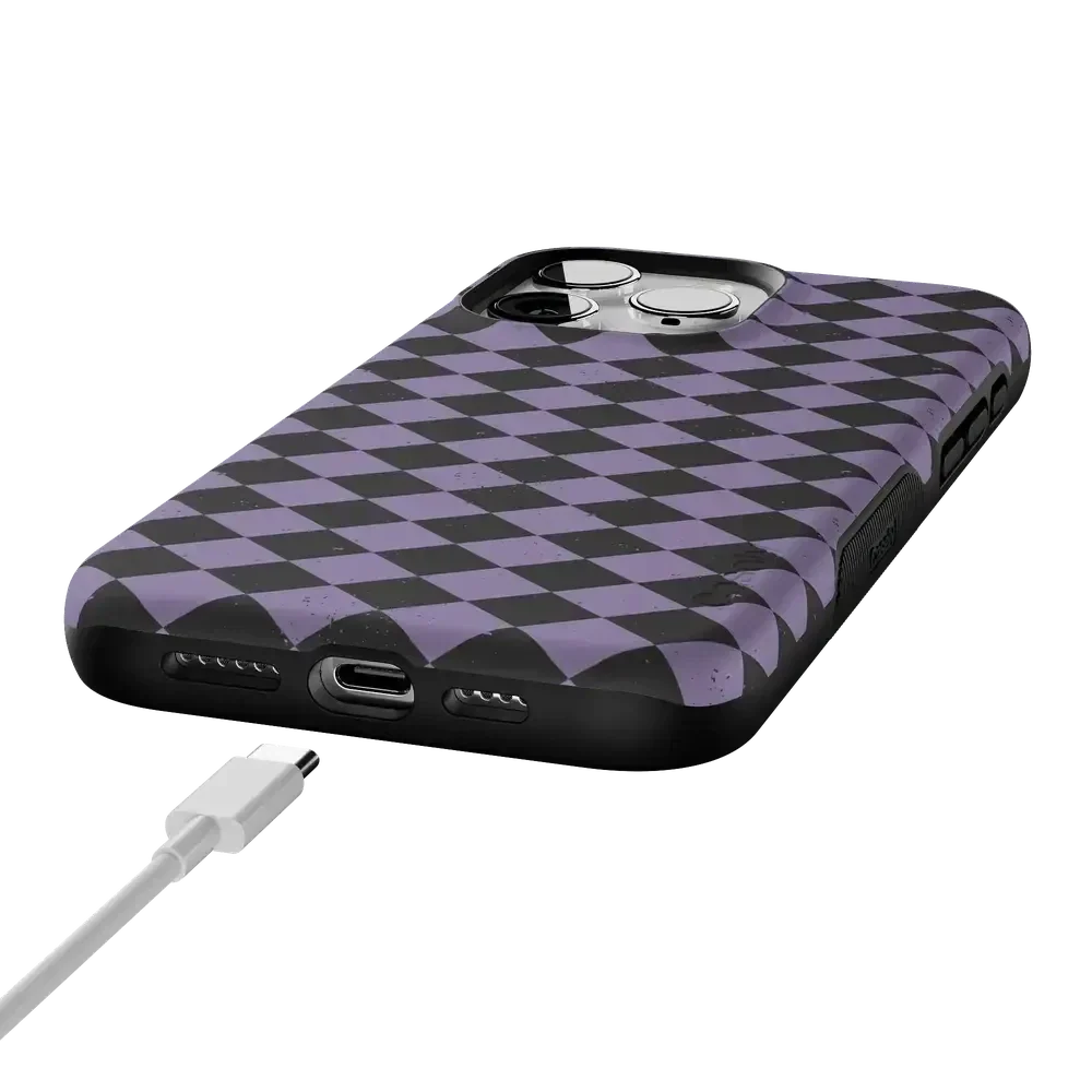 Midnight Hex | Purple Checkered Case Phone Case get.casely