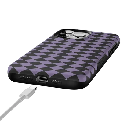 Midnight Hex | Purple Checkered Case Phone Case get.casely