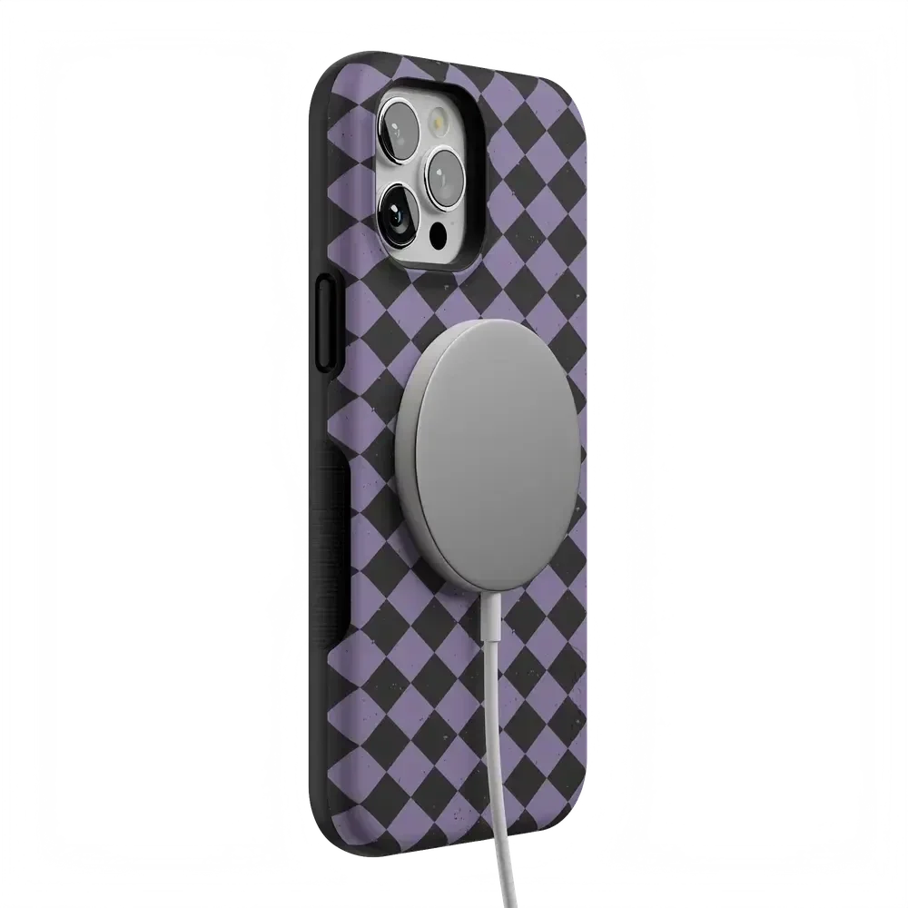 Midnight Hex | Purple Checkered Case Phone Case get.casely