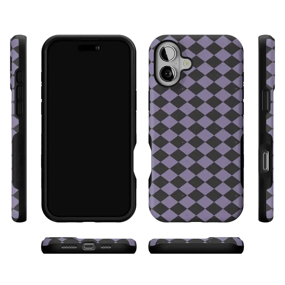 Midnight Hex | Purple Checkered Case Phone Case get.casely