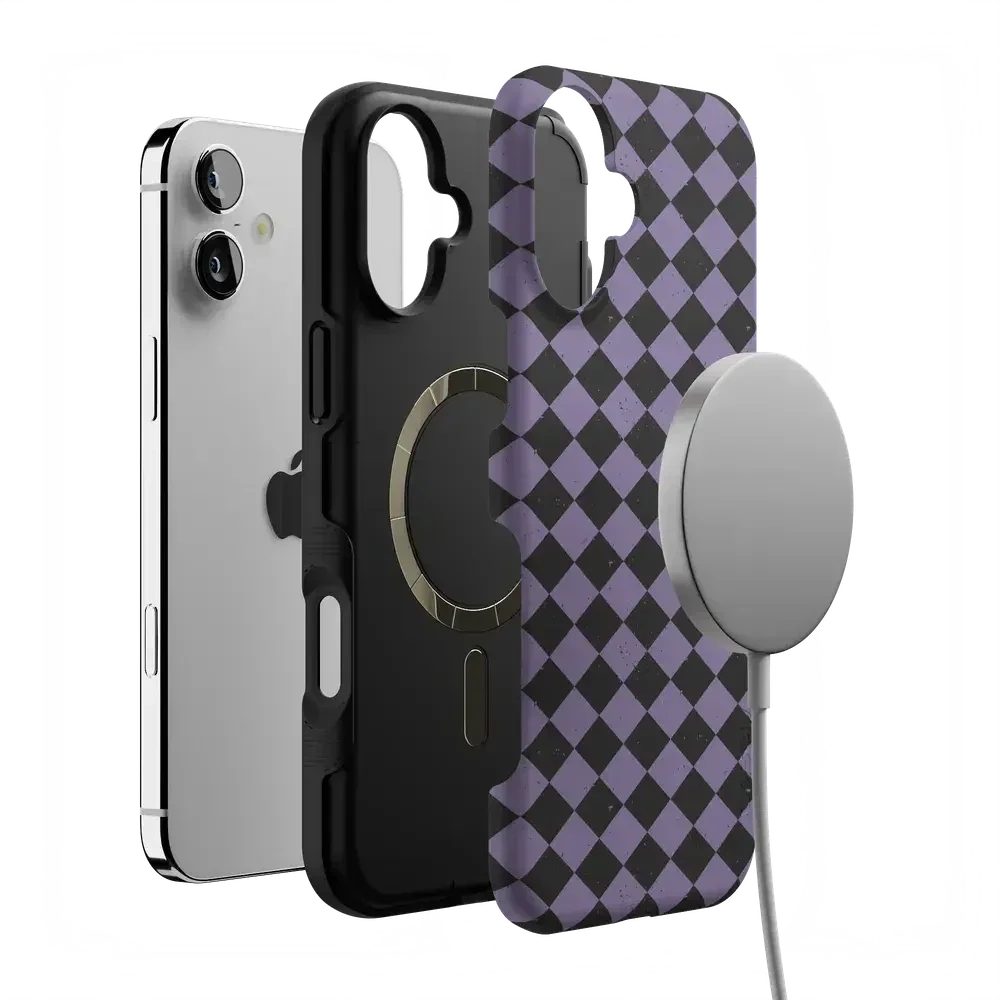 Midnight Hex | Purple Checkered Case Phone Case get.casely