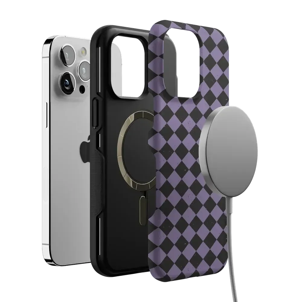 Midnight Hex | Purple Checkered Case Phone Case get.casely