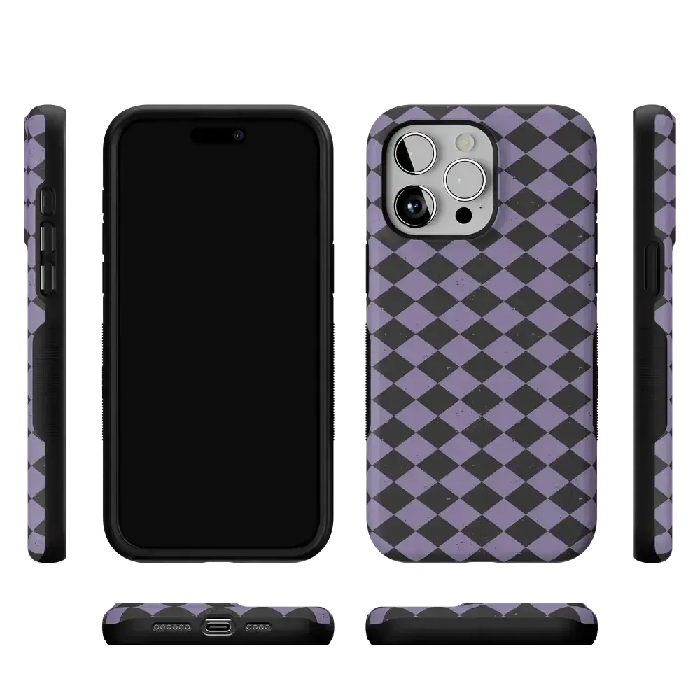 Midnight Hex | Purple Checkered Case Phone Case get.casely