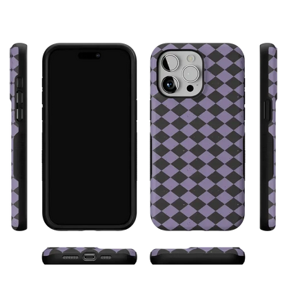 Midnight Hex | Purple Checkered Case Phone Case get.casely