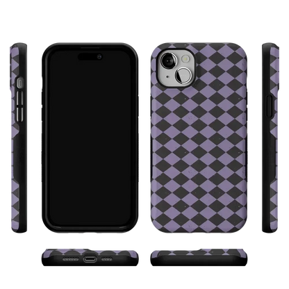 Midnight Hex | Purple Checkered Case Phone Case get.casely