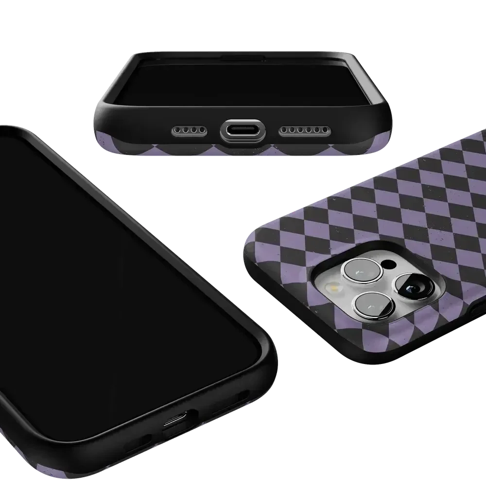 Midnight Hex | Purple Checkered Case Phone Case get.casely