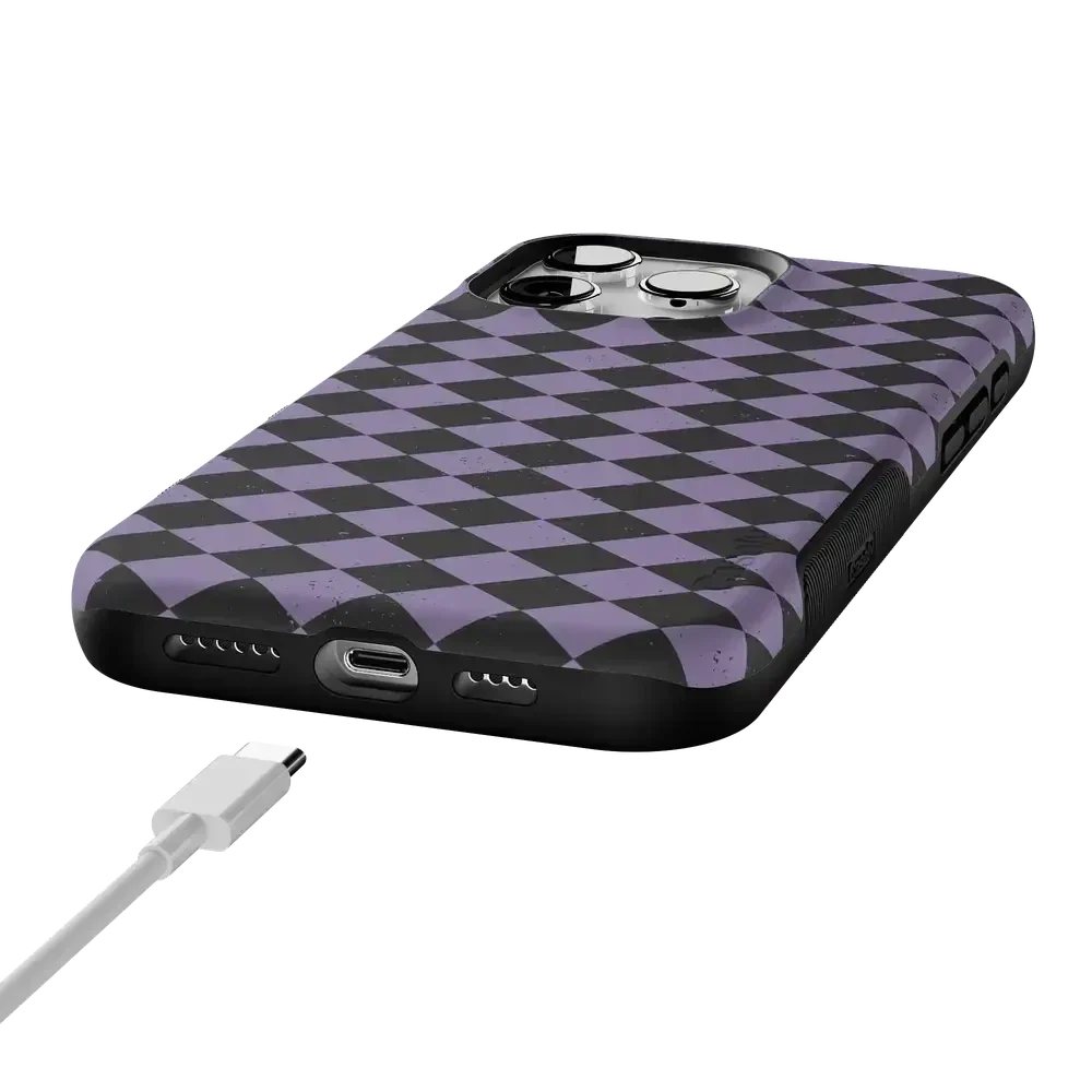 Midnight Hex | Purple Checkered Case Phone Case get.casely