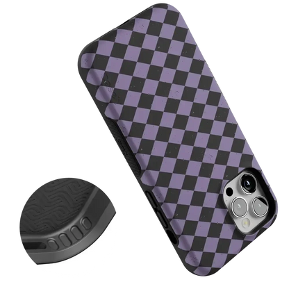 Midnight Hex | Purple Checkered Case Phone Case get.casely