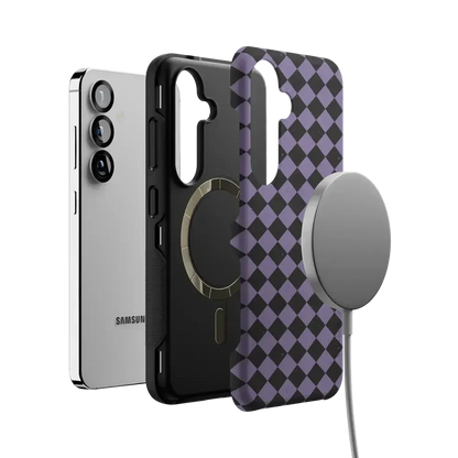 Midnight Hex | Purple Checkered Case Phone Case get.casely