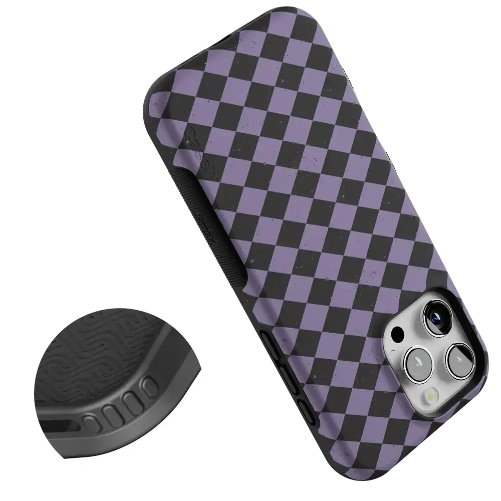 Midnight Hex | Purple Checkered Case Phone Case get.casely