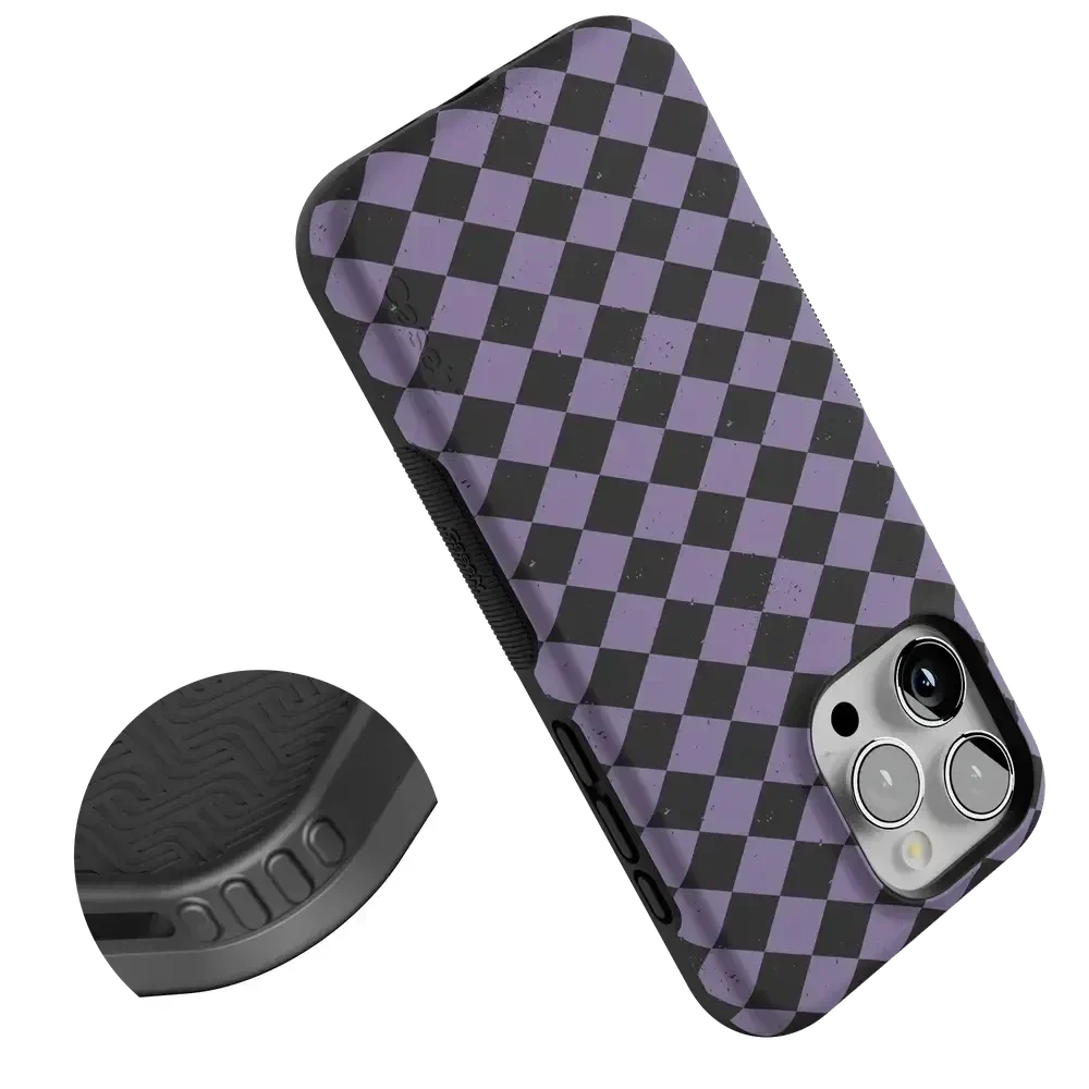 Midnight Hex | Purple Checkered Case Phone Case get.casely