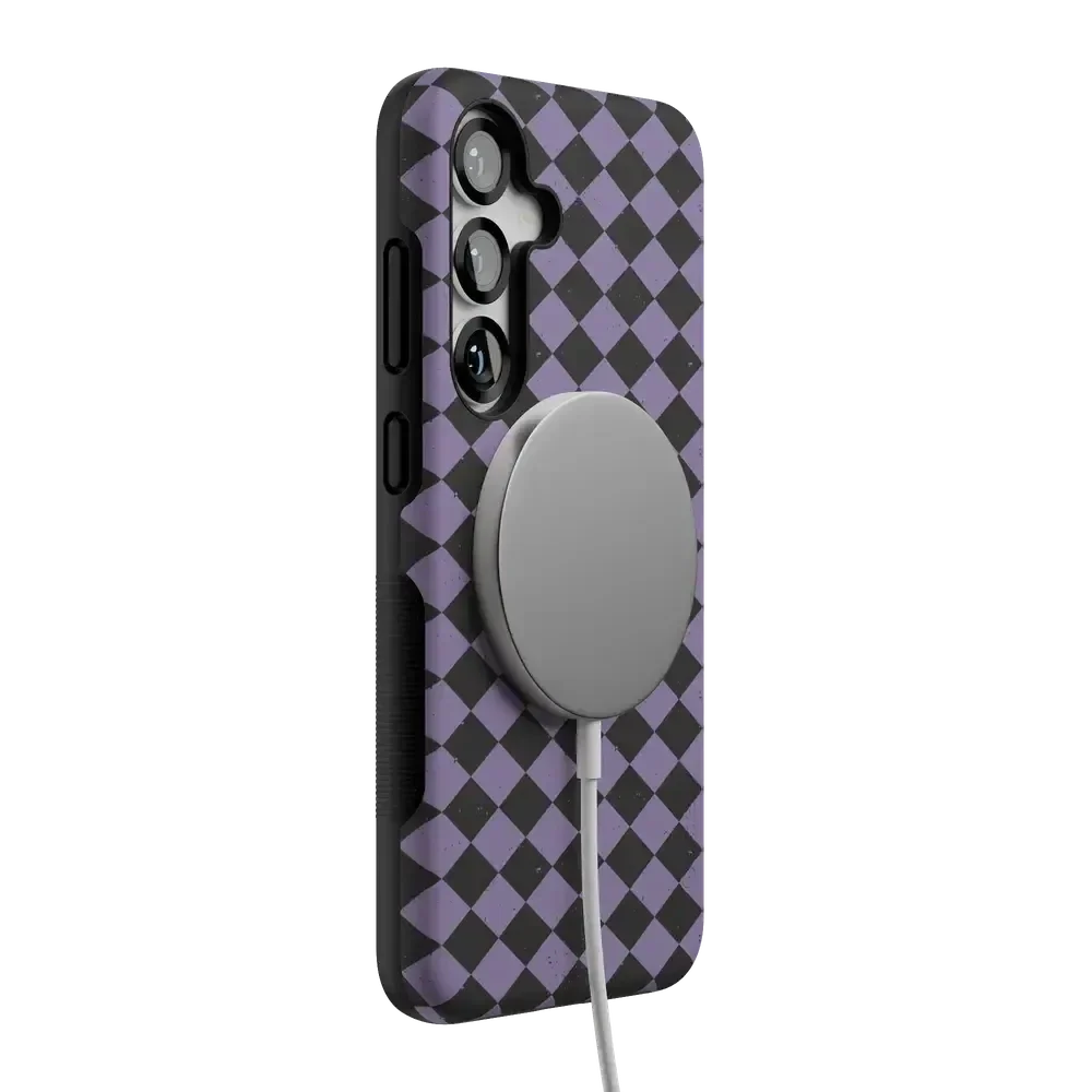Midnight Hex | Purple Checkered Case Phone Case get.casely