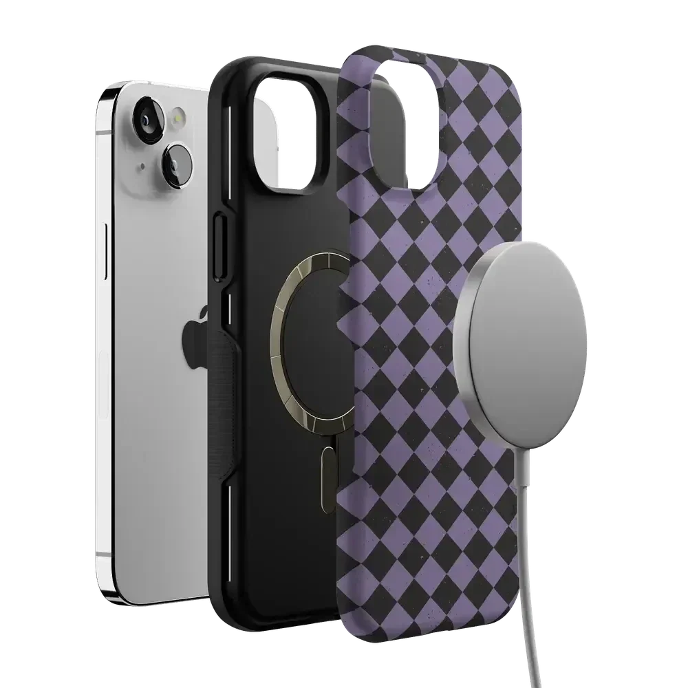 Midnight Hex | Purple Checkered Case Phone Case get.casely