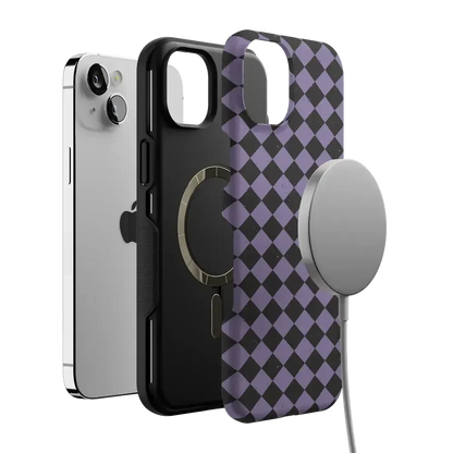 Midnight Hex | Purple Checkered Case Phone Case get.casely