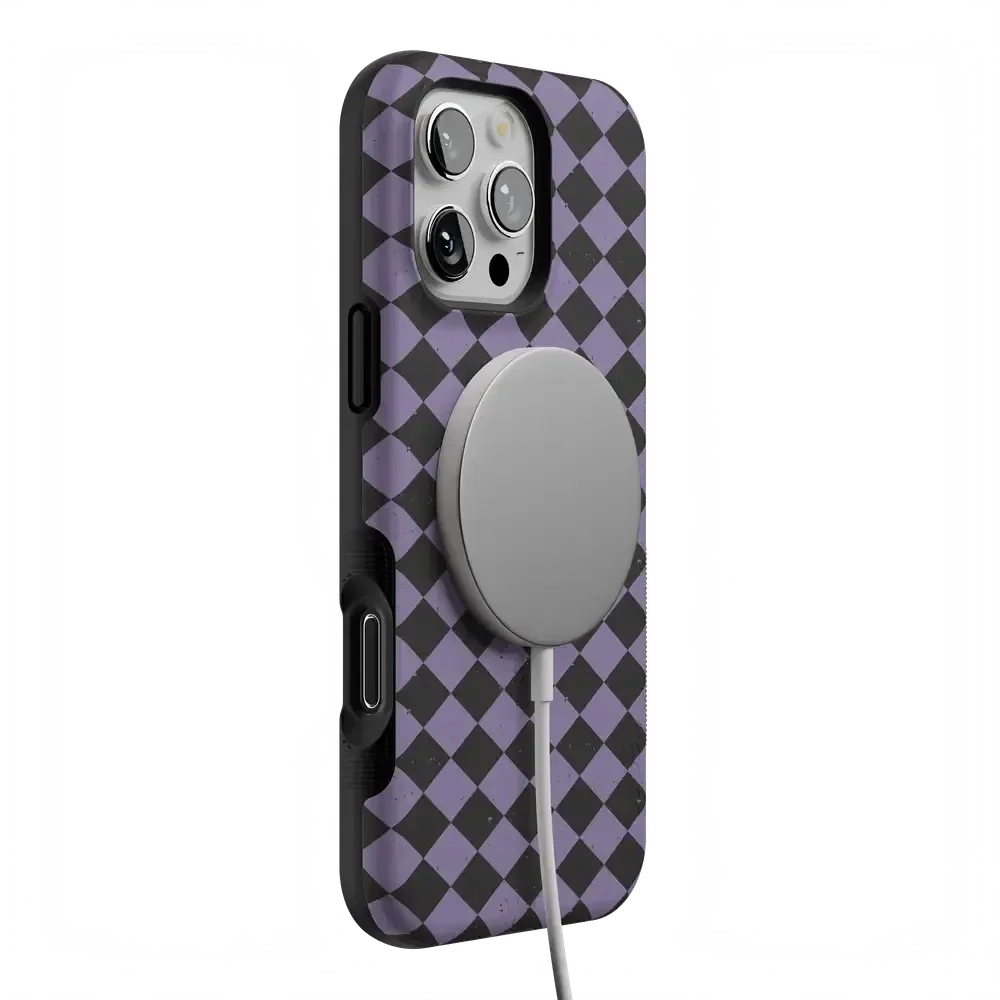 Midnight Hex | Purple Checkered Case Phone Case get.casely