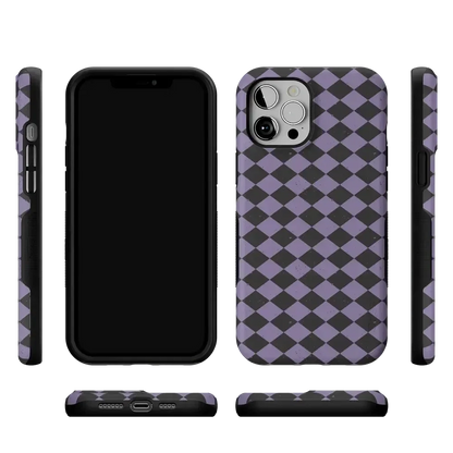 Midnight Hex | Purple Checkered Case Phone Case get.casely