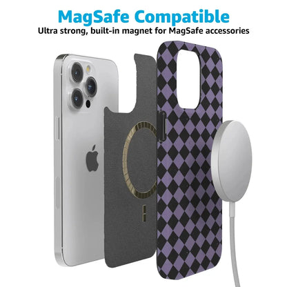 Midnight Hex | Purple Checkered Case Phone Case get.casely