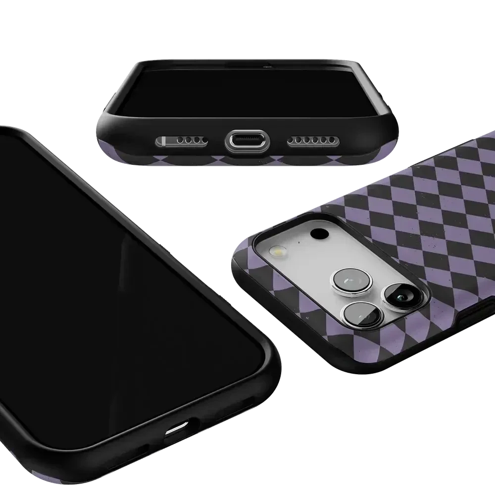 Midnight Hex | Purple Checkered Case Phone Case get.casely