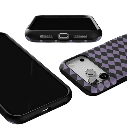 Midnight Hex | Purple Checkered Case Phone Case get.casely