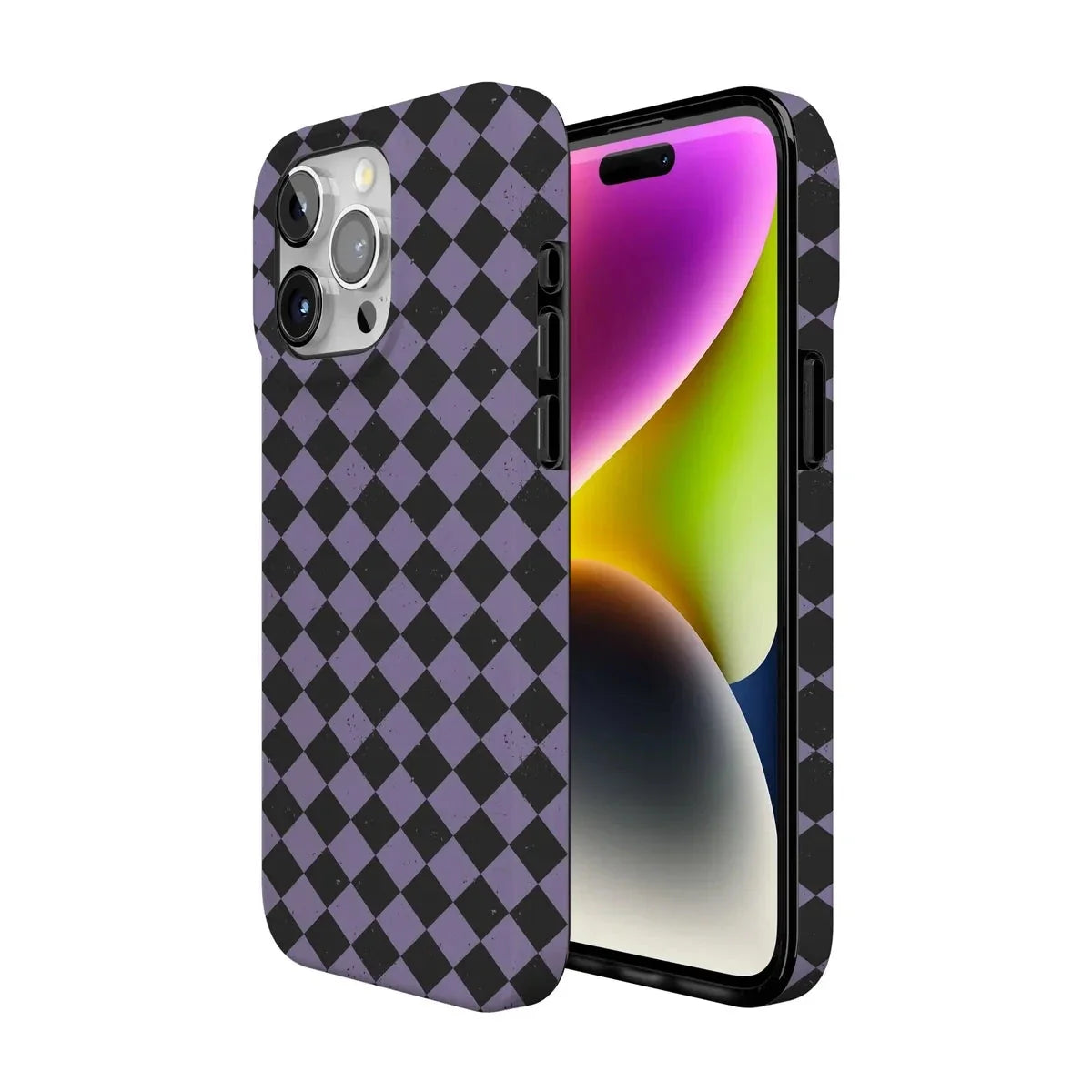 Midnight Hex | Purple Checkered Case Phone Case get.casely