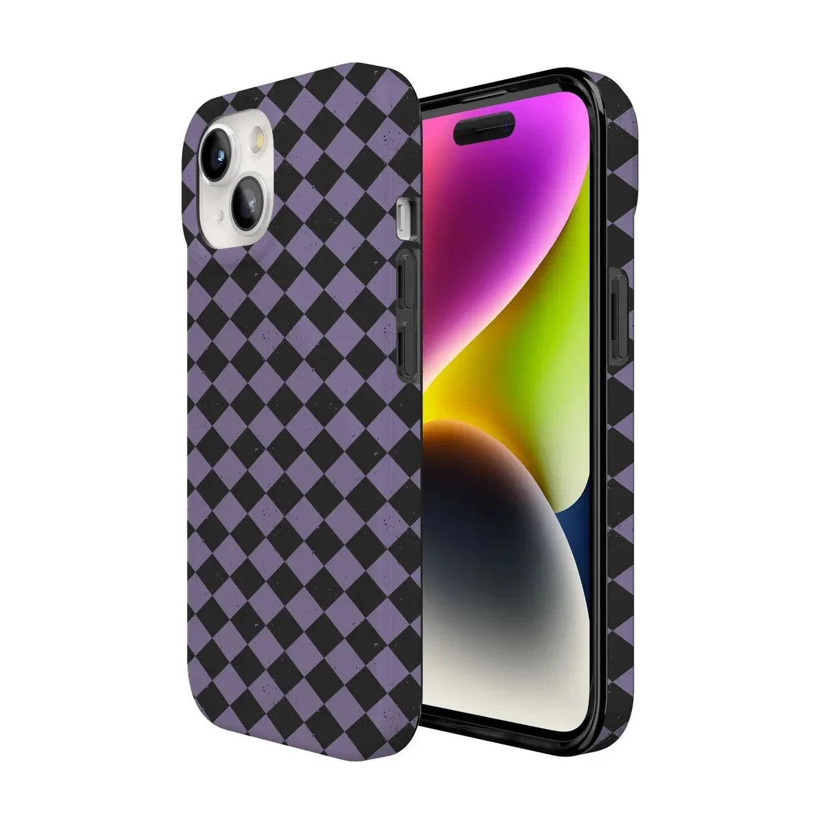 Midnight Hex | Purple Checkered Case Phone Case get.casely