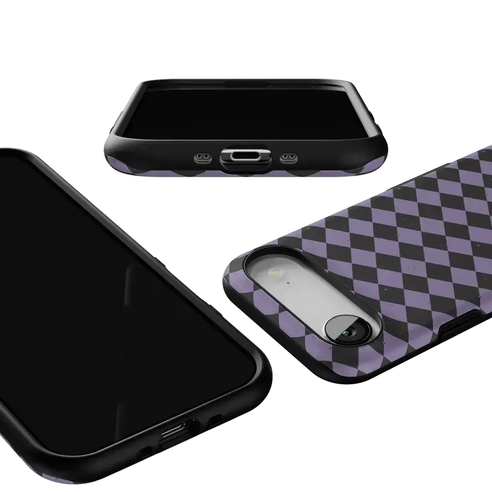 Midnight Hex | Purple Checkered Case Phone Case get.casely
