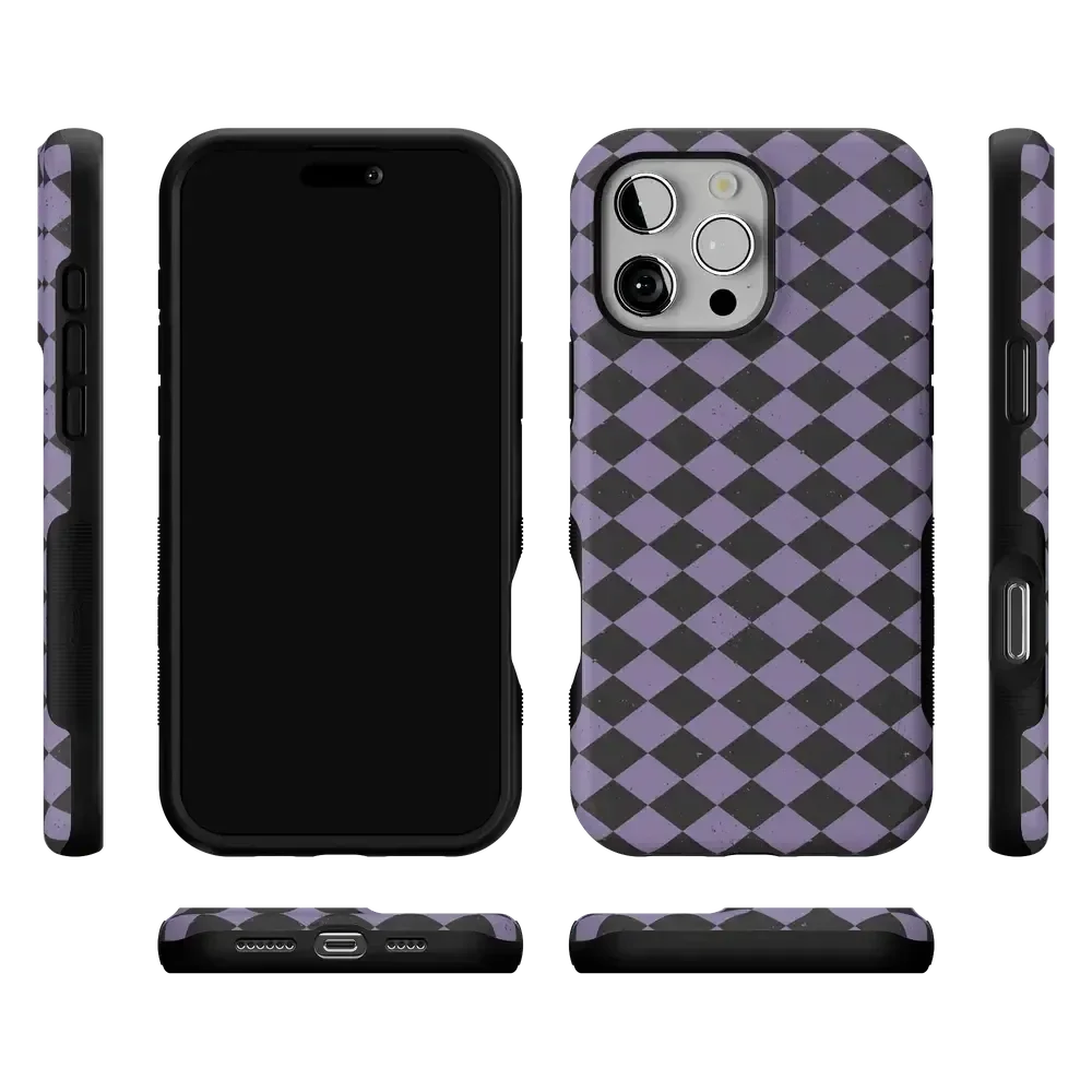 Midnight Hex | Purple Checkered Case Phone Case get.casely