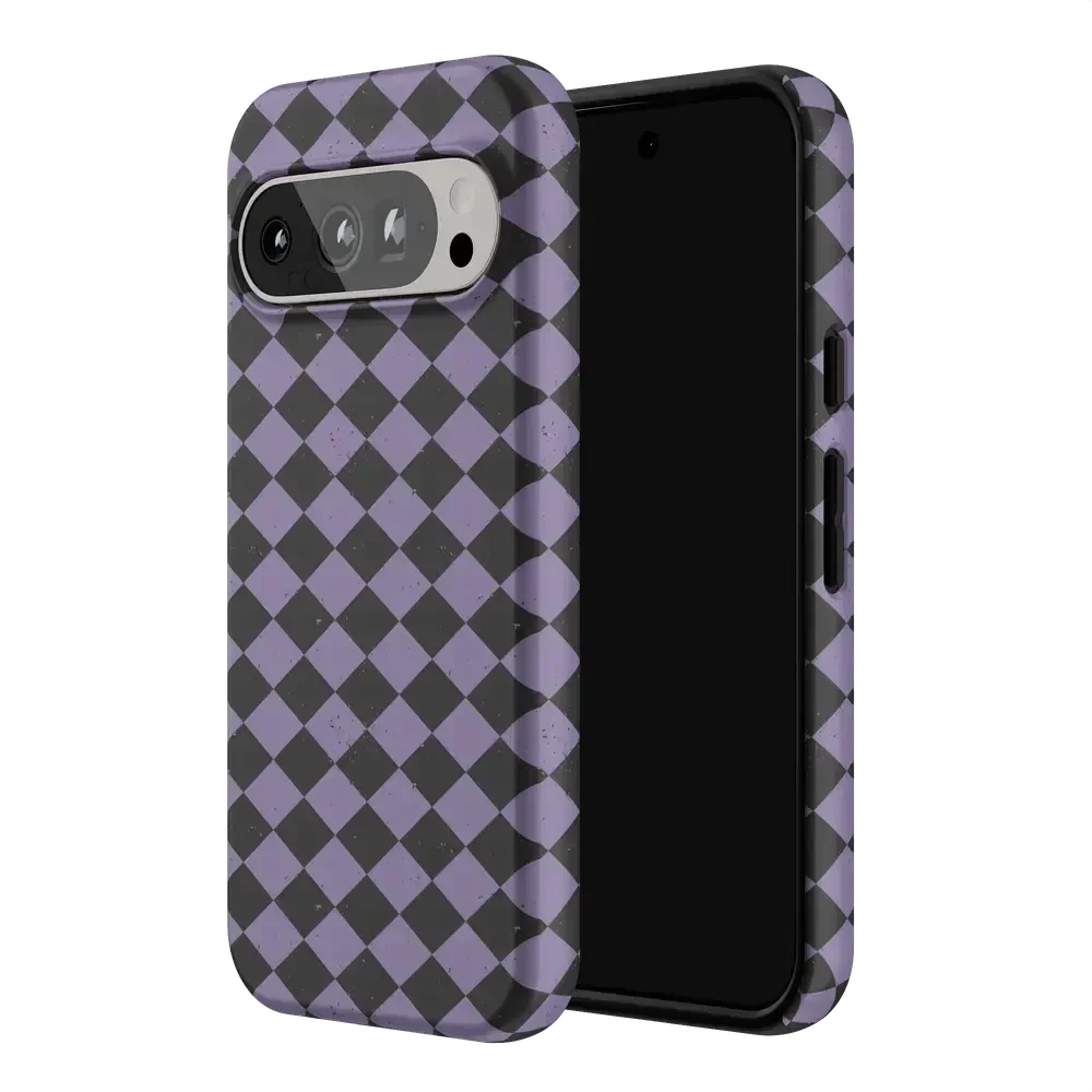 Midnight Hex | Purple Checkered Case Phone Case get.casely